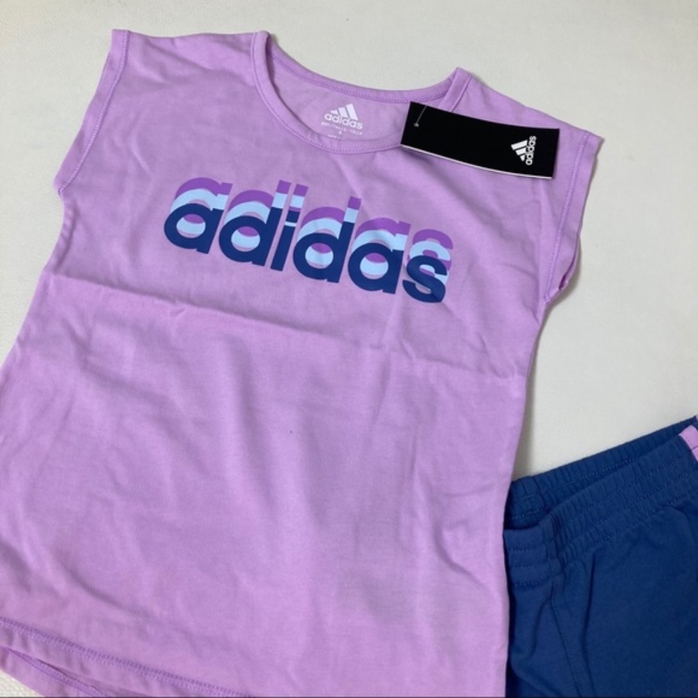 Adidas purple cute active shorts set 6209 - Picture 4 of 5